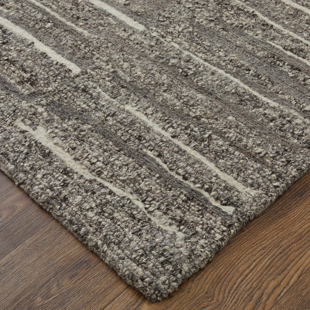 Navaro Modern Abstract Gray Taupe Ivory Area Rug (8'6" x 11'6")