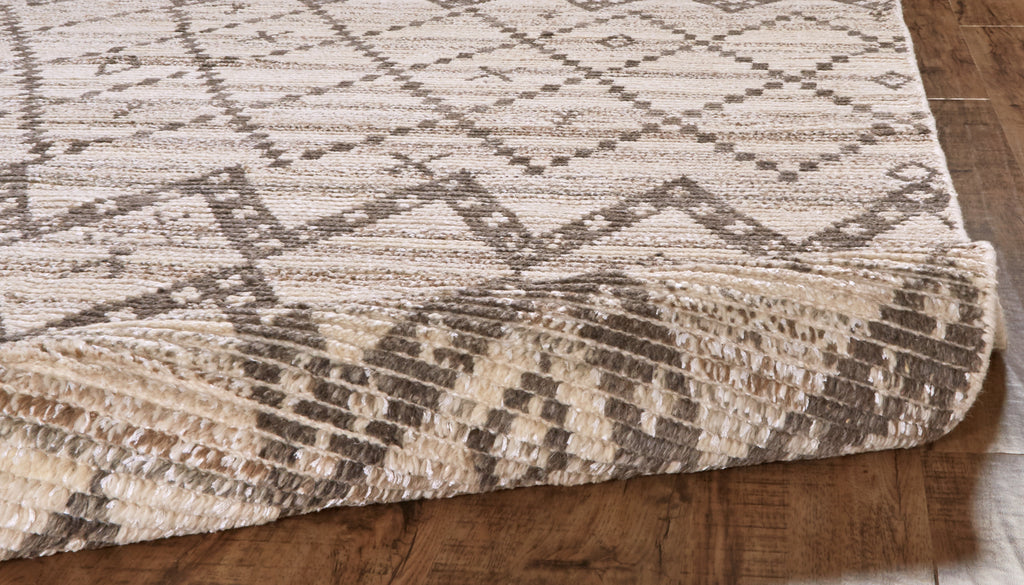 Twain Transitional Diamond Ivory Gray Taupe Area Rug (9'6" x 13'6")