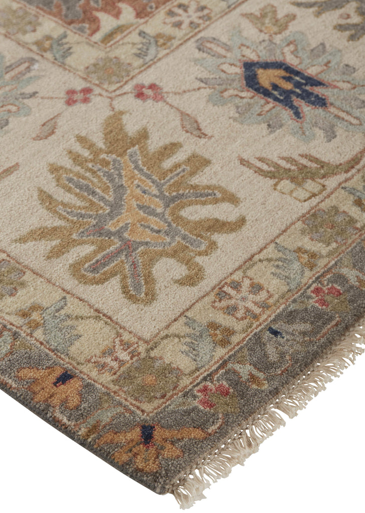 Bhatia Traditional Oriental Gray Ivory Taupe Area Rug (11'6" x 15')