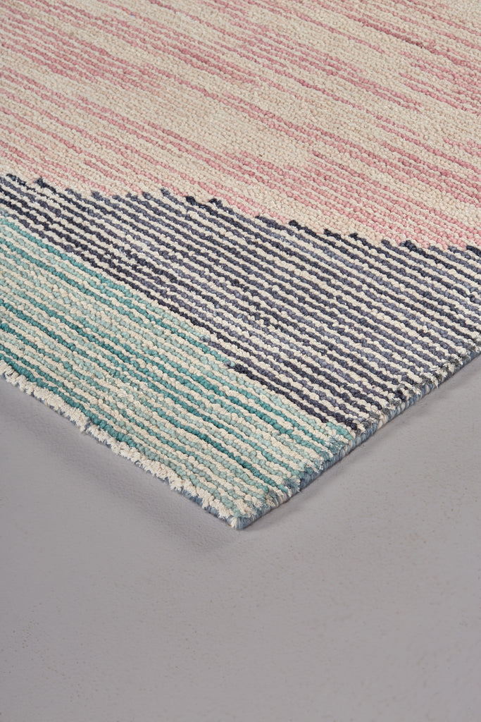 Brinker Transitional Abstract Pink Green Blue Area Rug (3'6" x 5'6")