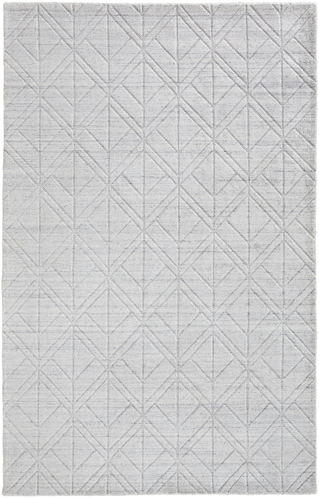 Redford Transitional Solid White Silver Area Rug (10' x 14' / Pattern 2)