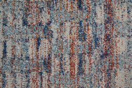 Edgemont Modern Abstract Blue Ivory Orange Area Rug (6'7" x 9'6")