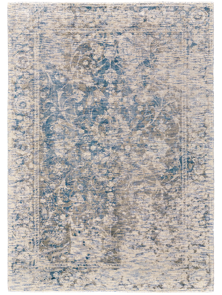 Reagan Transitional Floral Botanical Ivory Blue Tan Area Rug (9'6" x 13'6")