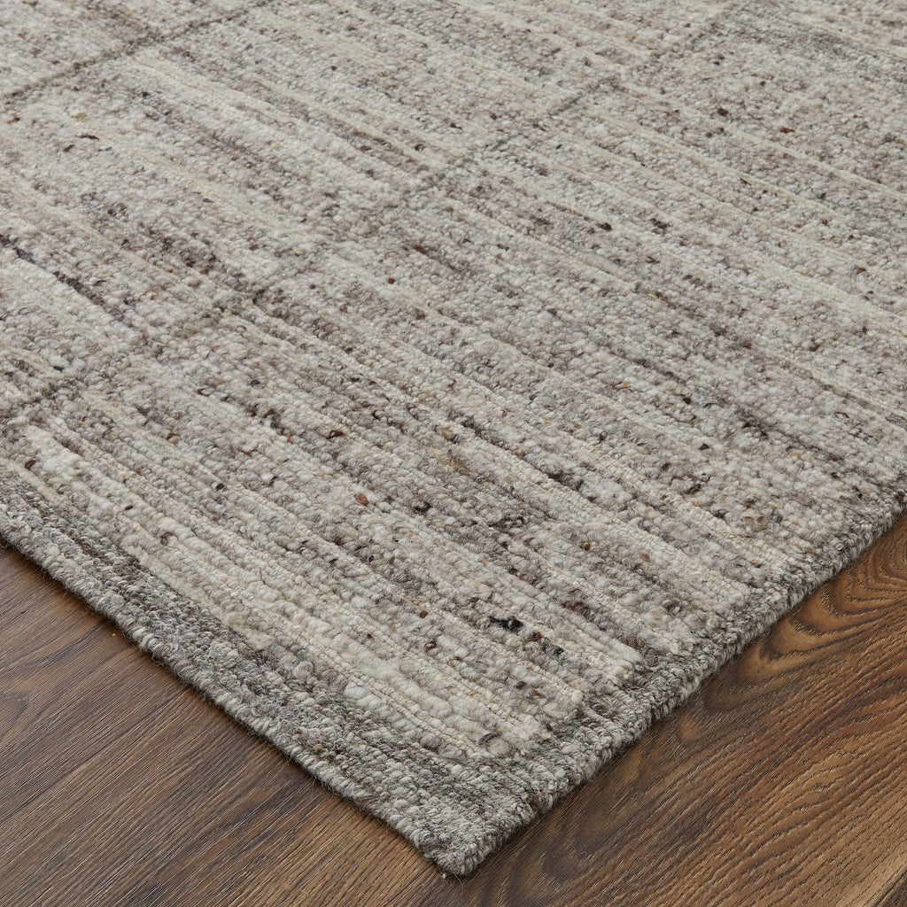 Navaro Modern Abstract Gray Ivory Taupe Area Rug (8'6" x 11'6")