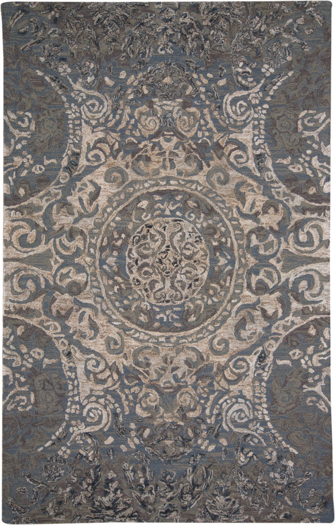 Tivoli Transitional Medallion Gray Blue Taupe Area Rug (2' x 3')