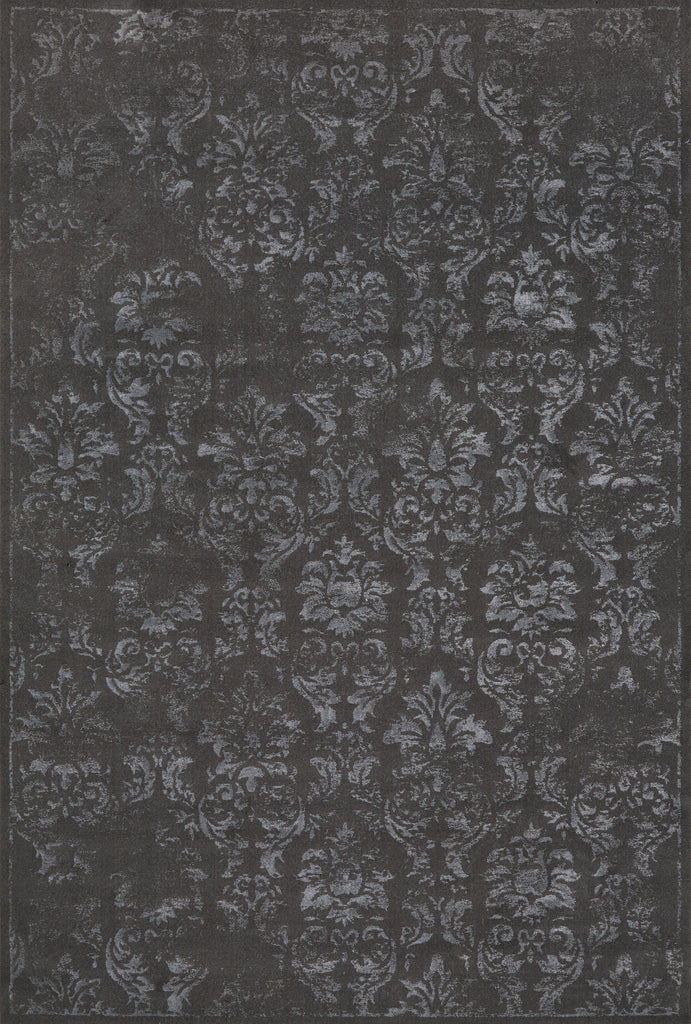 Azeri Iv Transitional Damask Gray Silver Area Rug (7'10" x 11')