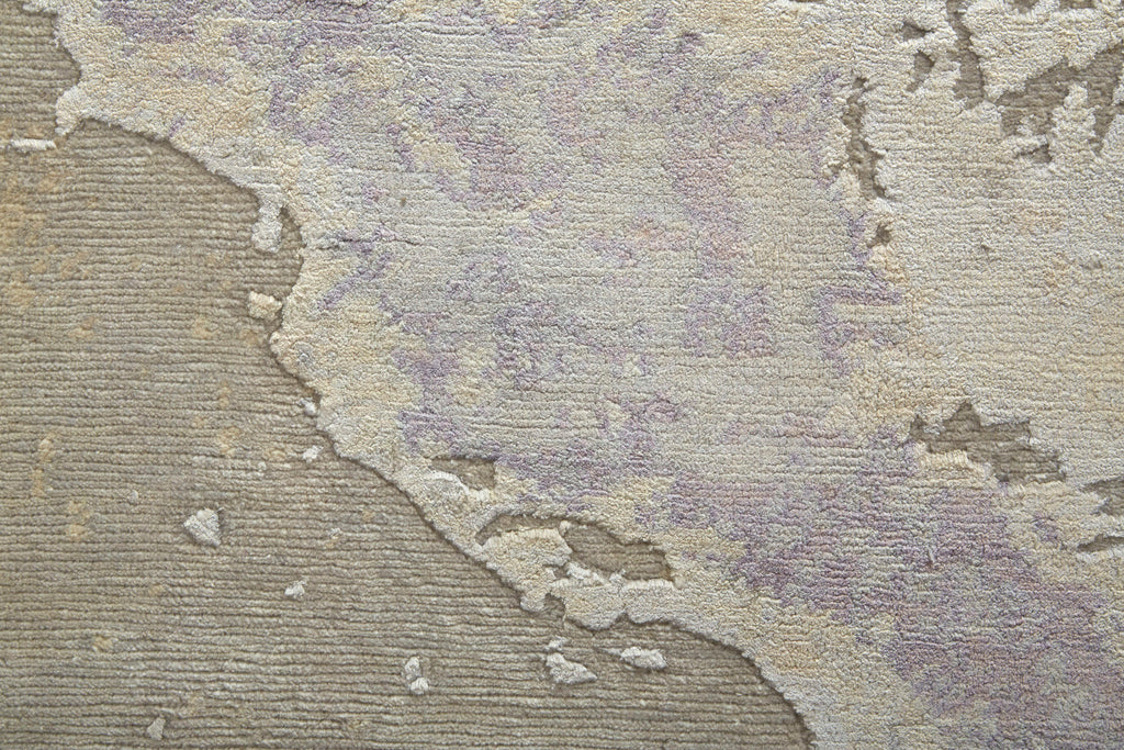 Mcdermott Modern Abstract Taupe Tan Purple Area Rug (3' x 5')