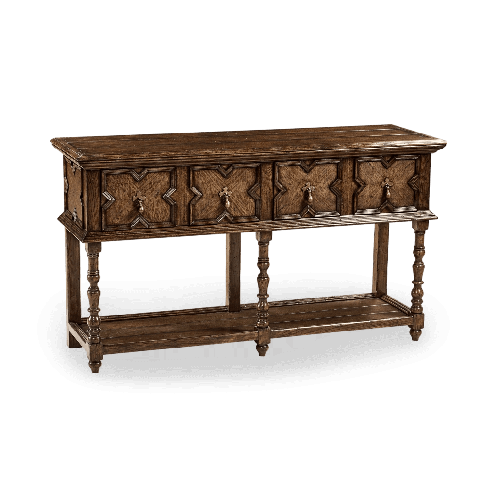 Country Farmhouse Tudor Style Dark Oak Buffet