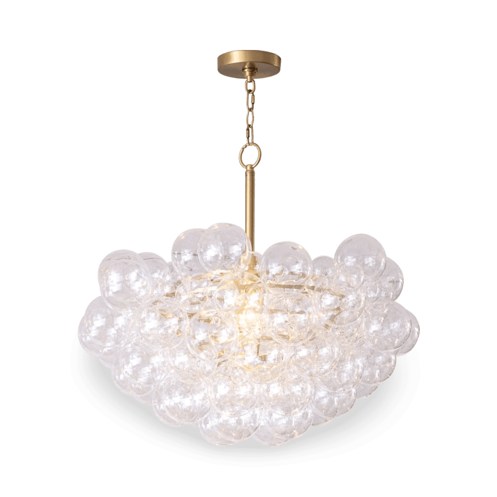 Bubbles Chandelier - Clear Natural Brass