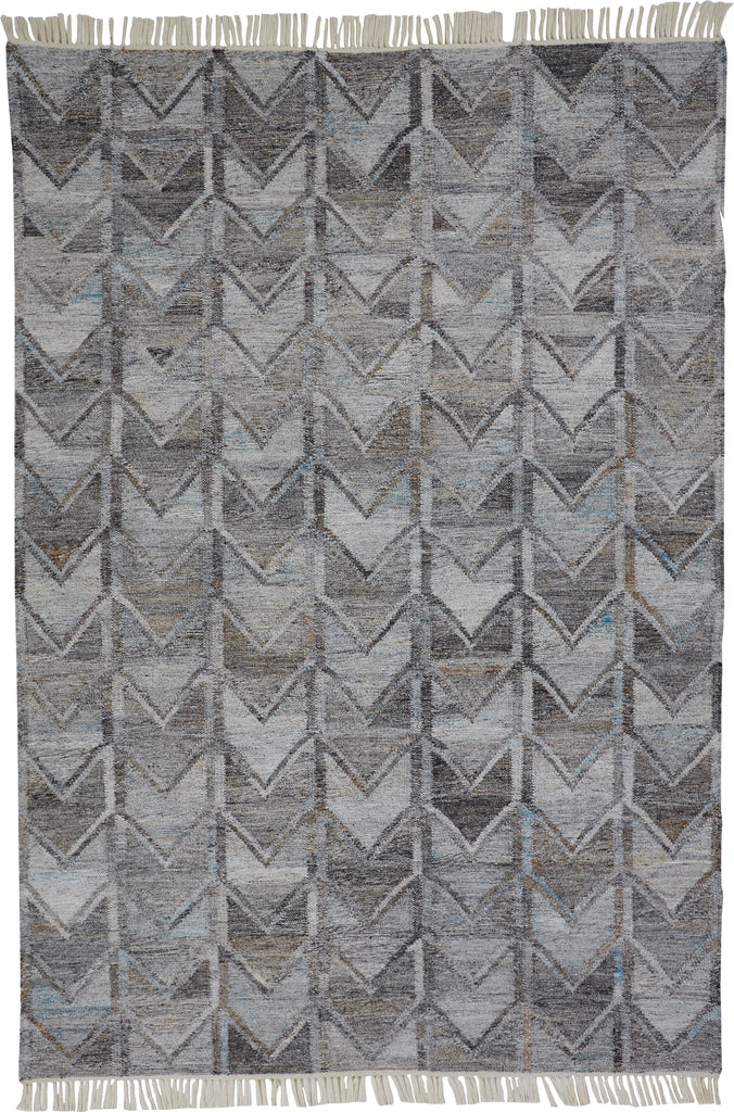 Beckett Transitional Herringbone Gray Silver Taupe Area Rug (5' x 8')