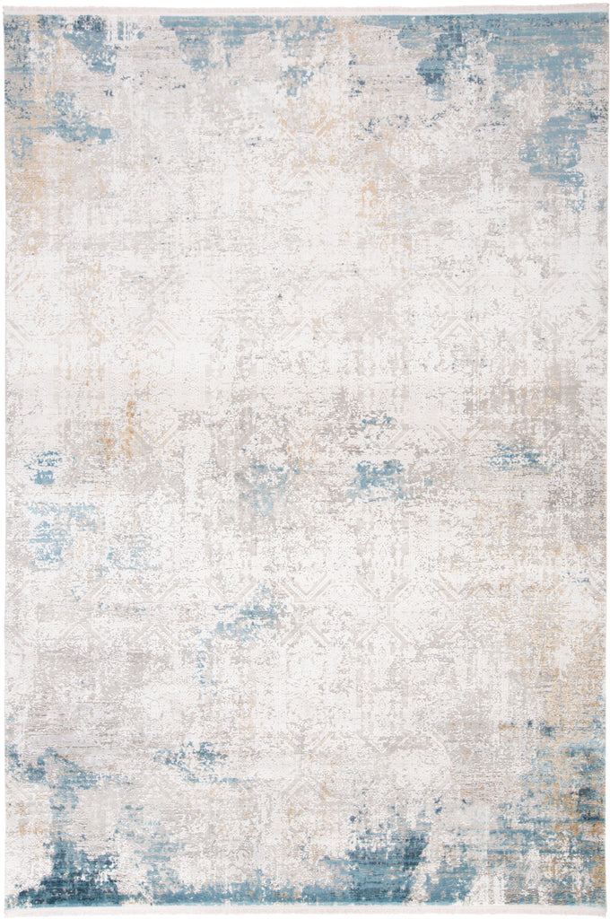 Cadiz Modern Abstract Ivory Blue Gold Area Rug (7'9" x 11')