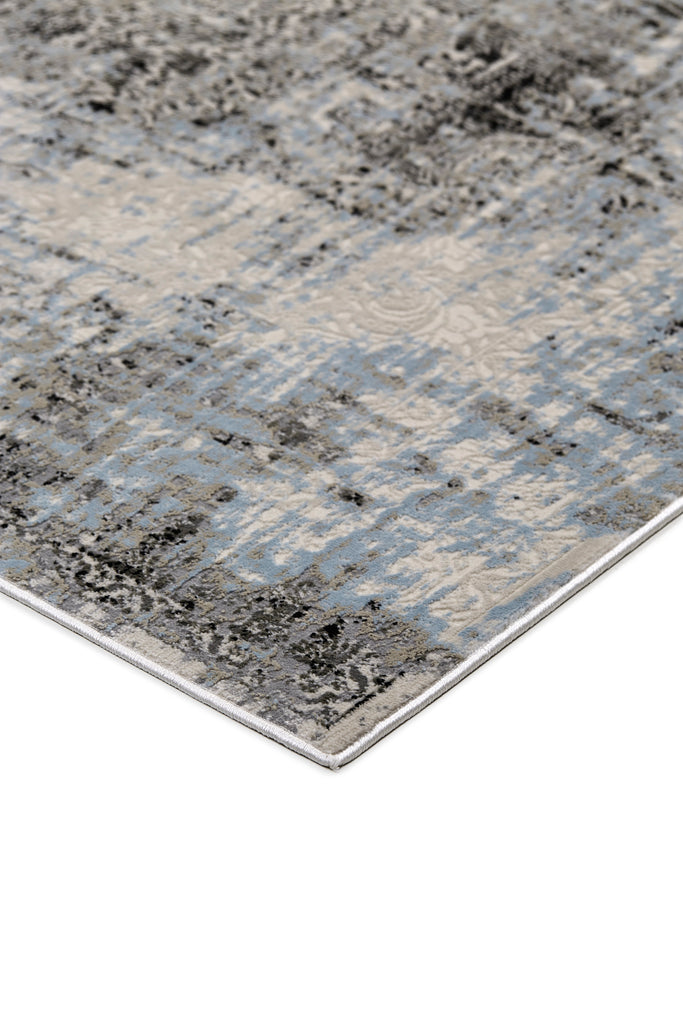 Prasad Modern Distressed Gray Blue Ivory Area Rug (1'8" x 2'10")