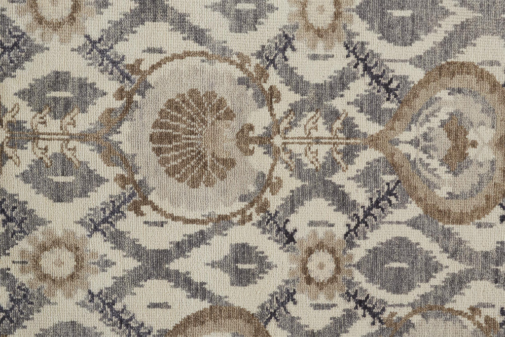 Beall Traditional Oriental Ivory Gray Taupe Area Rug (5'6" x 8'6")