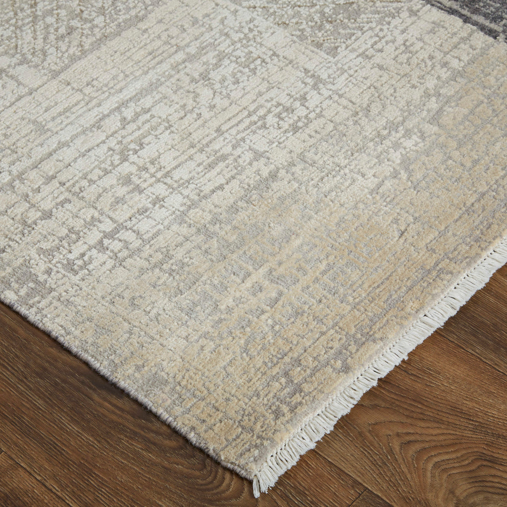 Lombardy Modern Geometric Ivory Gray Area Rug (2' x 3')