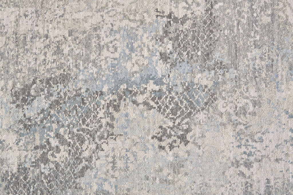 Dalia Modern Damask Ivory Gray Blue Area Rug (2' x 3')