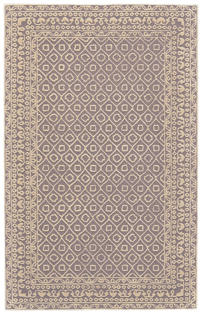 Branson Transitional Bordered Gray Ivory Area Rug (2' x 3')