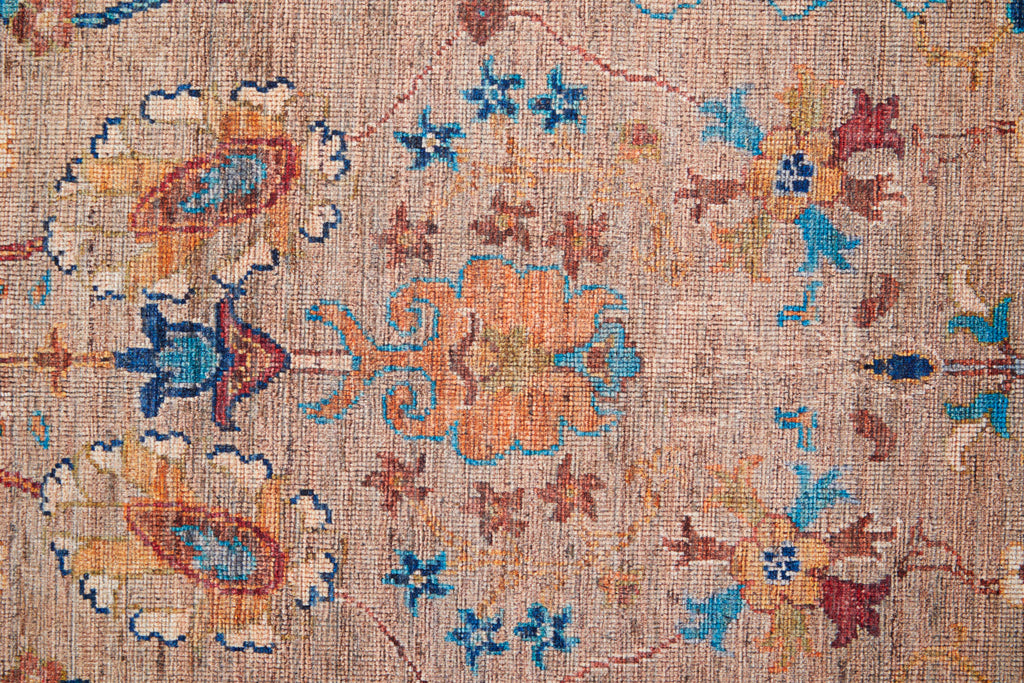 Rawlins Transitional Moroccan Tan Pink Blue Area Rug (10'6" x 14')