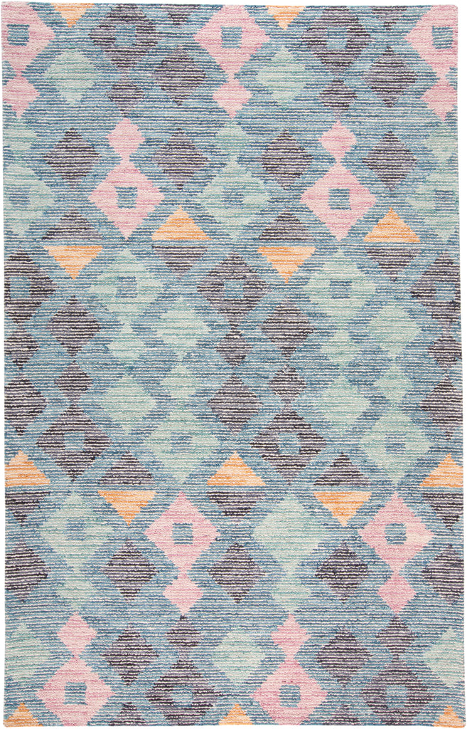 Brinker Transitional Diamond Gray Blue Green Area Rug (3'6" x 5'6")