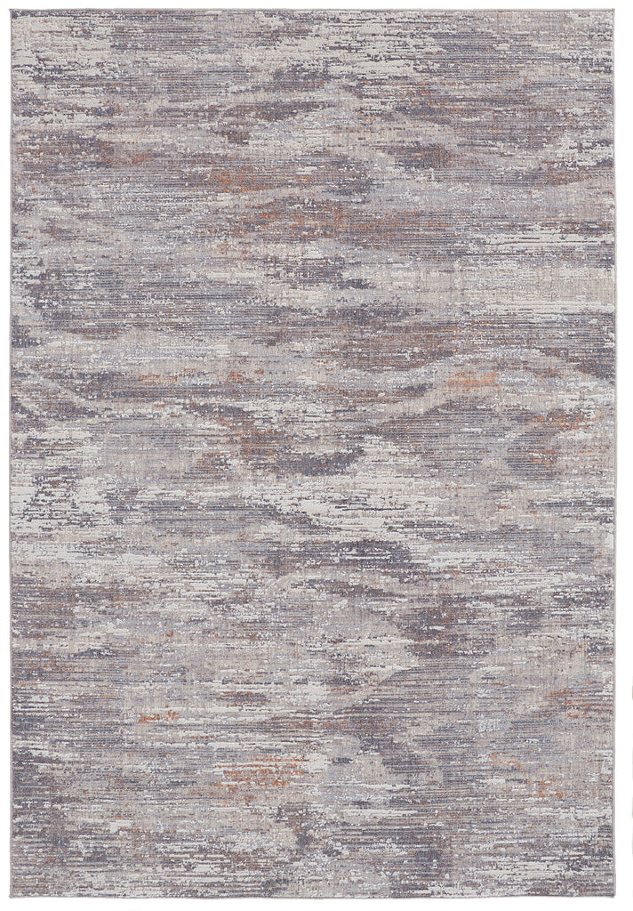 Lennon Transitional Abstract Taupe Tan Orange Area Rug (8' x 10')