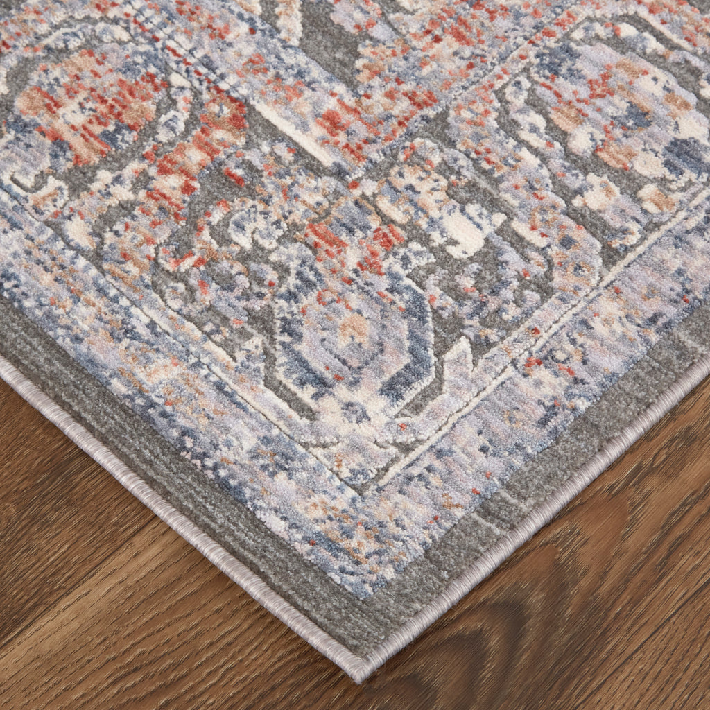 Thackery Transitional Oriental Gray Taupe Pink Area Rug (5'6" x 5'6")