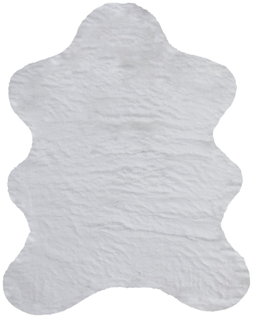 Luxe Velour Transitional Solid White Area Rug (5' x 6'6")