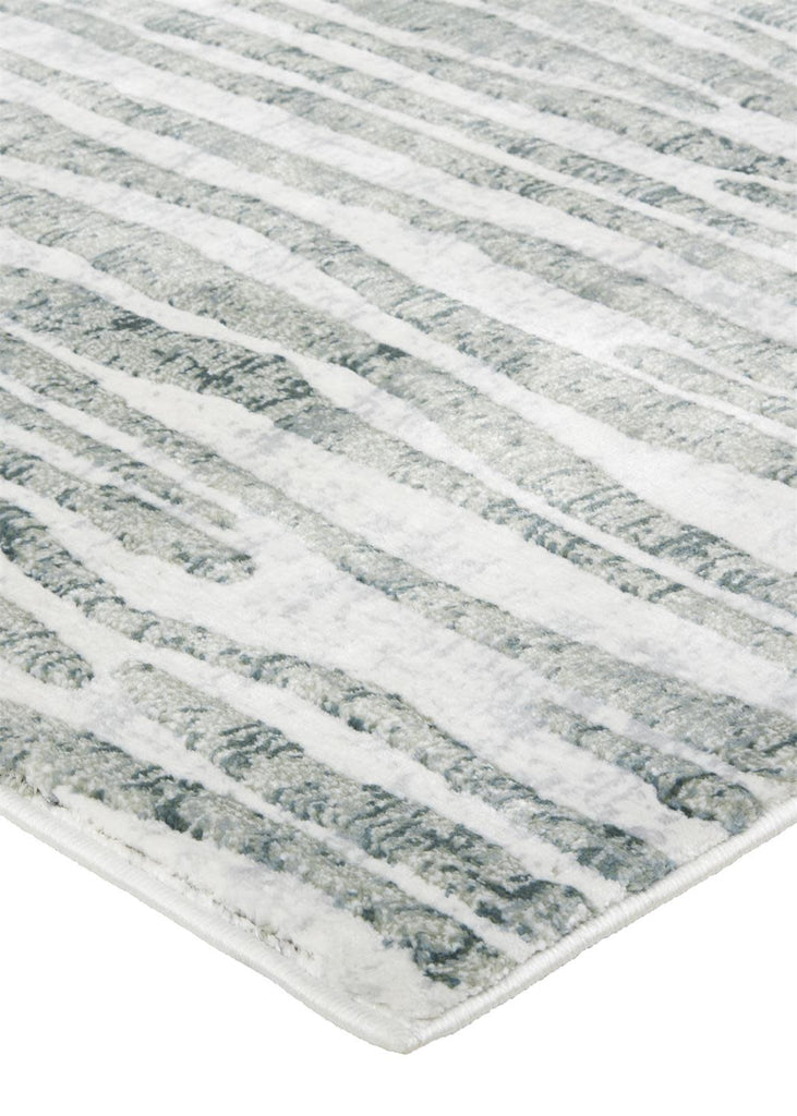 Atwell Transitional Abstract Gray Green Ivory Area Rug (2'8" x 8')