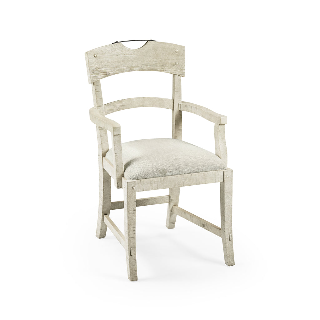 Casual Accents Whitewash Driftwood Planked Armchair