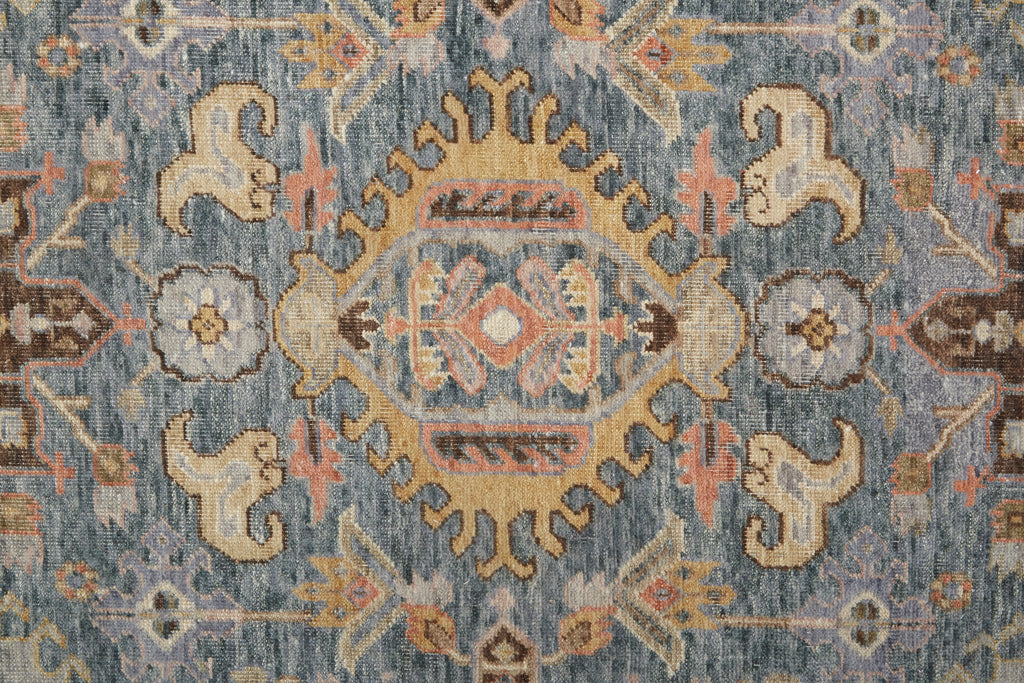 Marabel Traditional Medallion Blue Tan Brown Area Rug (2'6" x 8')