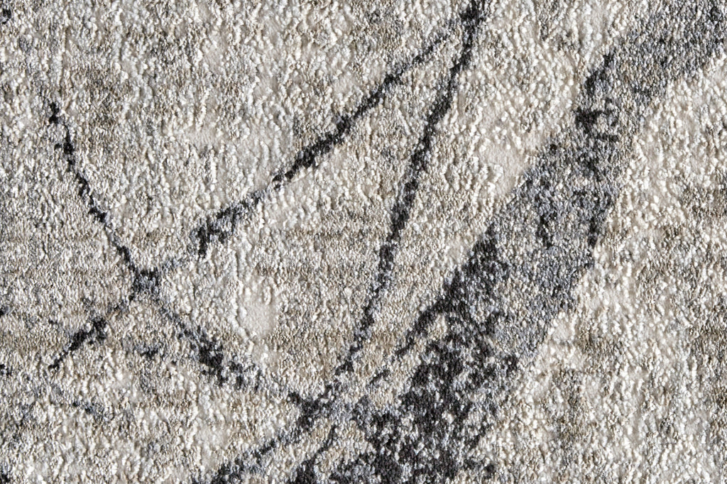 Kano Transitional Abstract Taupe Gray Ivory Area Rug (5'3" x 7'6")