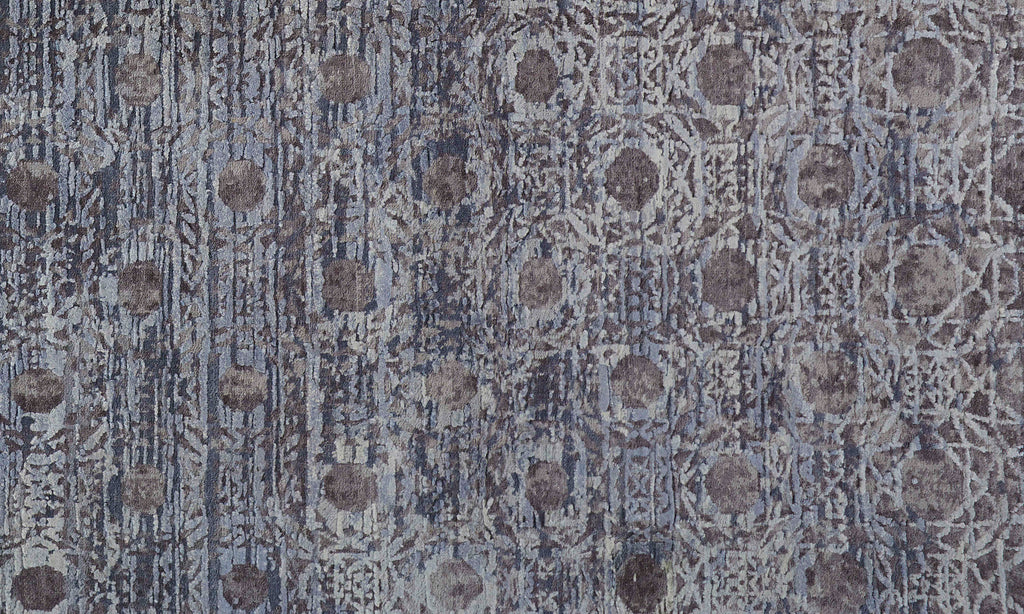 Hannah Modern Distressed Blue Gray Taupe Area Rug (9'6" x 13'6")