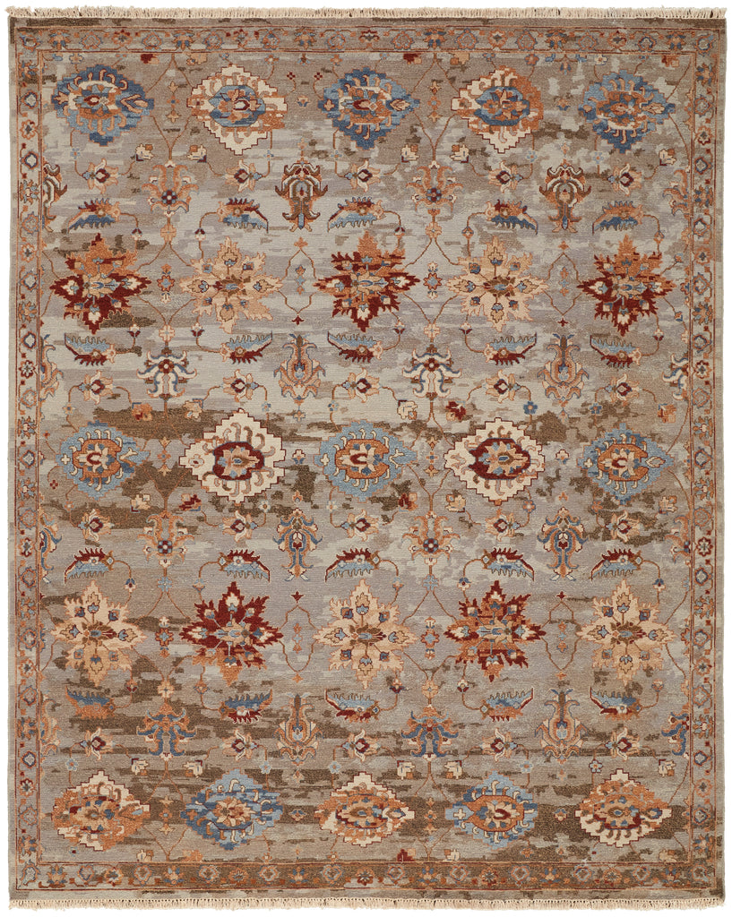 Leylan Transitional Floral Botanical Brown Tan Gray Area Rug (3'6" x 5'6")