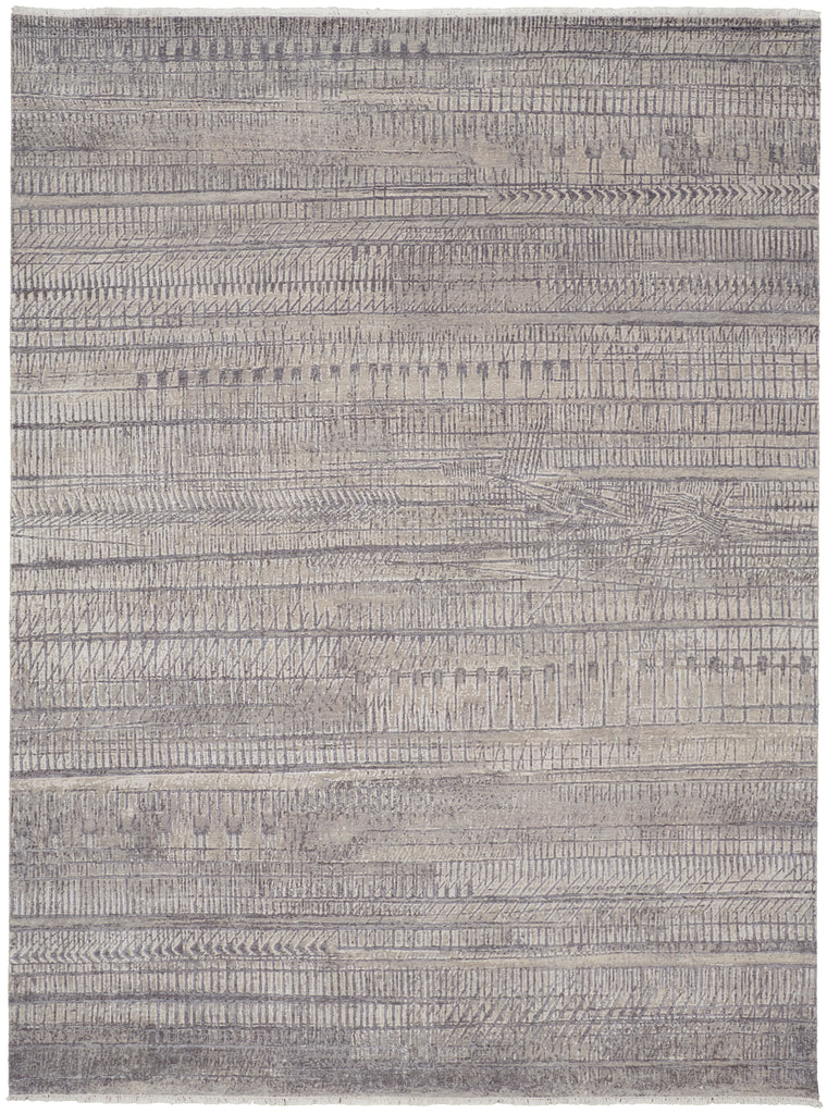 Lombardy Modern Abstract Taupe Ivory Gray Area Rug (2' x 3')