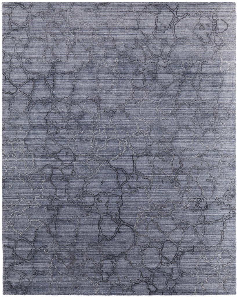 Whitton Modern Abstract Gray Blue Area Rug (8' x 10')