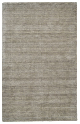 Luna Modern Solid Gray Ivory Area Rug (10' x 10')