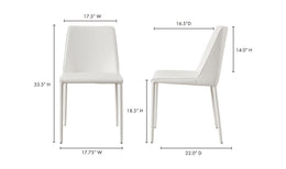 Nora Dining Chair - White, Set Of Two