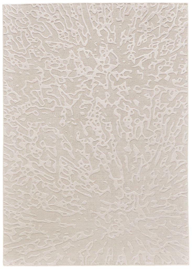 Leilani Modern Abstract Taupe Ivory Tan Area Rug (5'6" x 8'6")