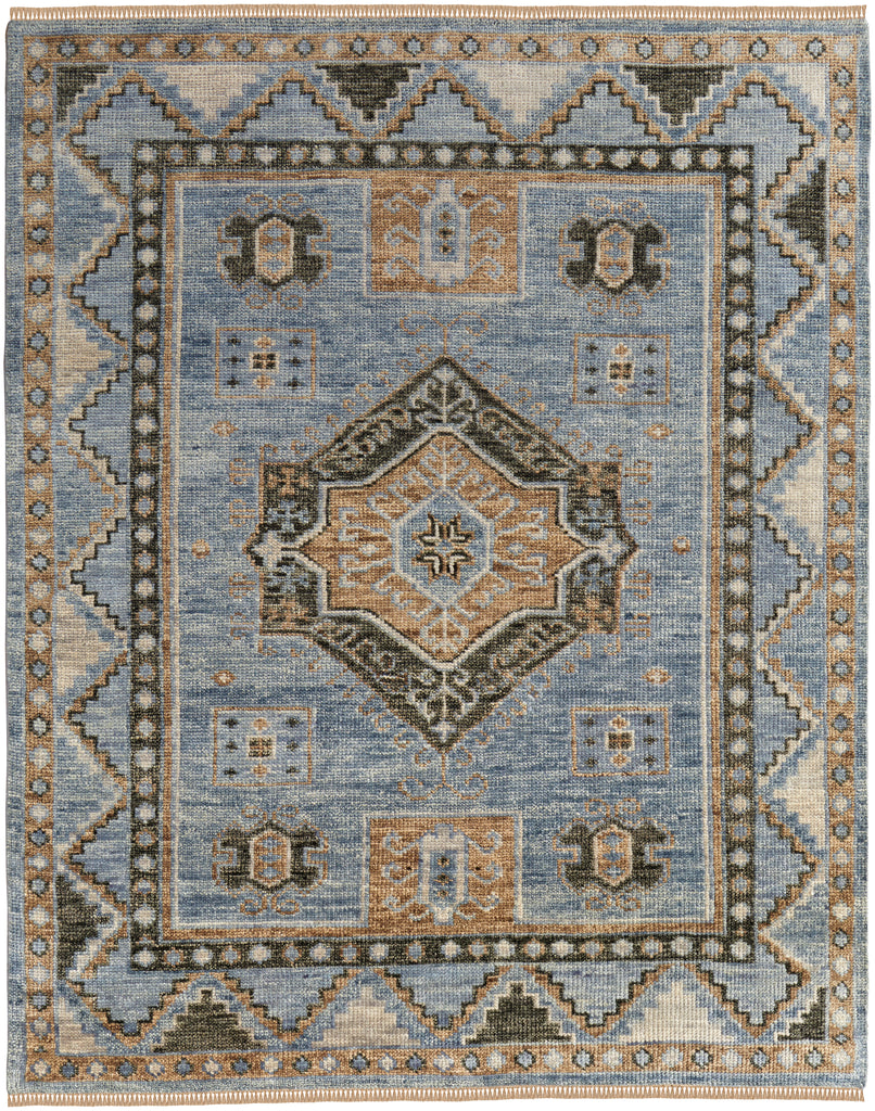 Fillmore Traditional Medallion Blue Green Area Rug (10' x 14')