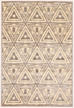 Saphir Zam Modern Geometric Tan Brown Taupe Area Rug (2'2" x 4' / Pattern 1)