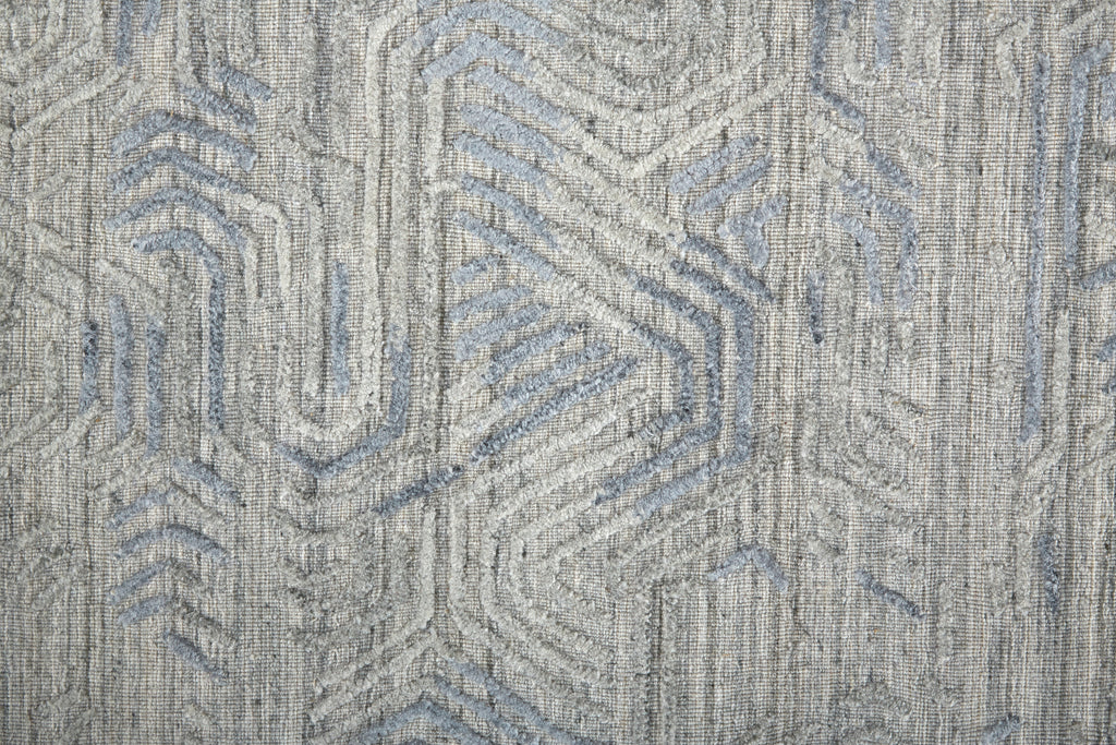 Elias Modern Abstract Gray Blue Area Rug (5' x 8' / Pattern 2)