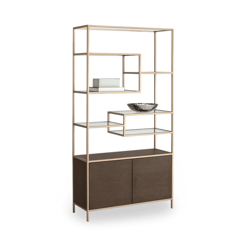 Stamos Bookcase - Gold - Raw Umber