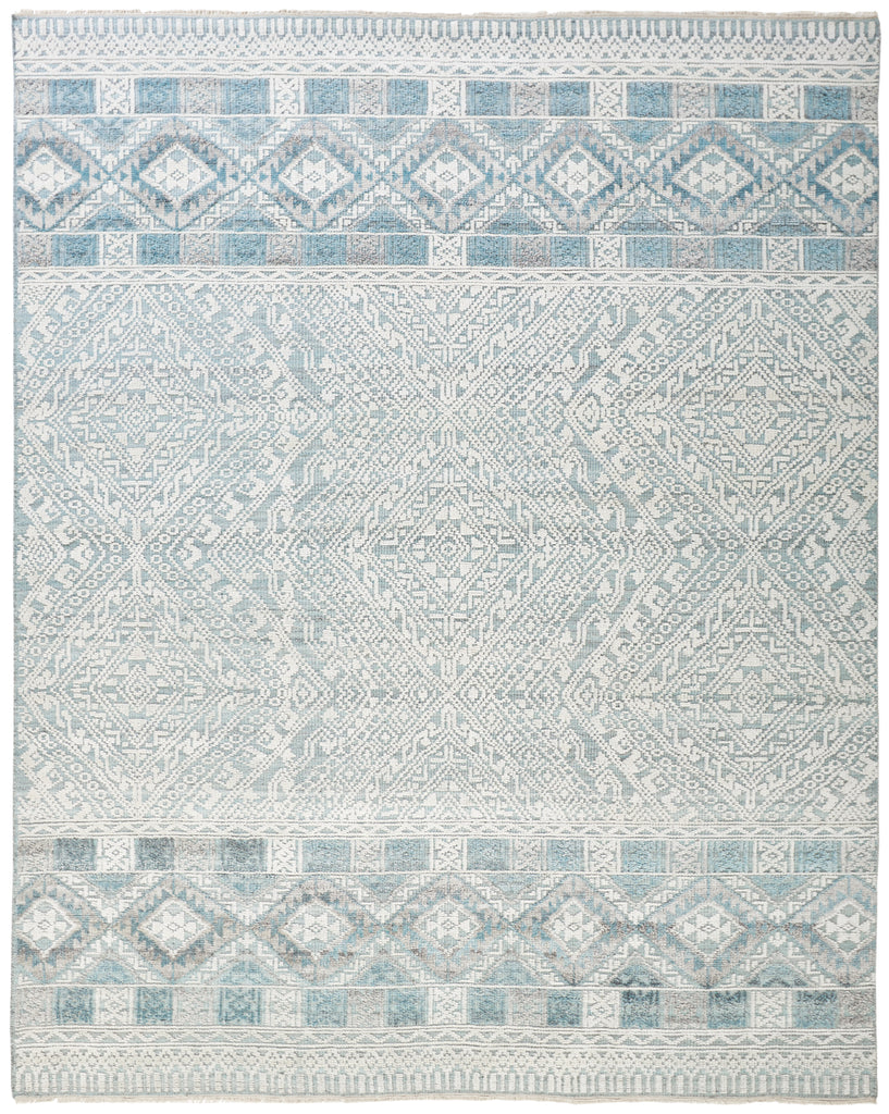 Payton Transitional Diamond Ivory Blue Gray Area Rug (11'6" x 15')