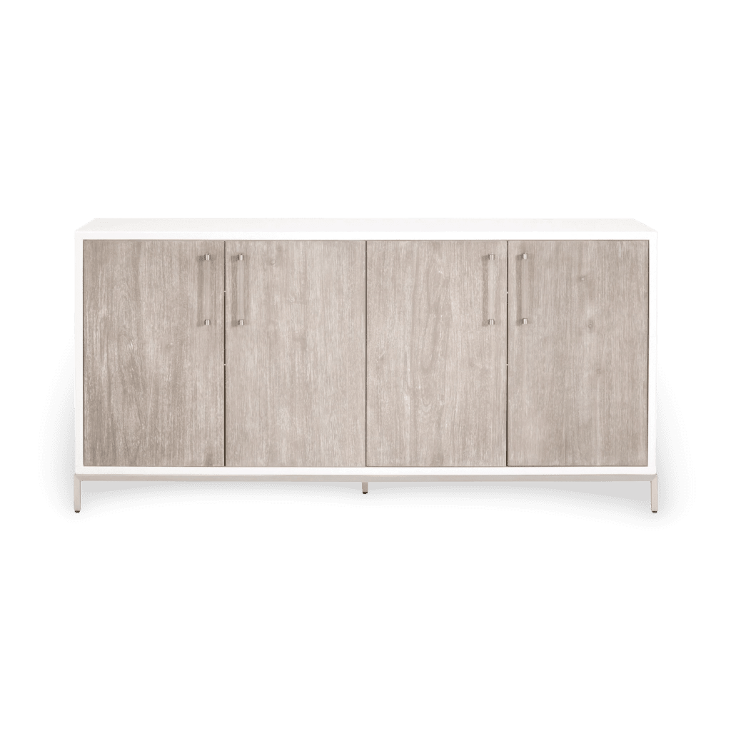 Nouveau Media Sideboard, Brushed Stainless Steel