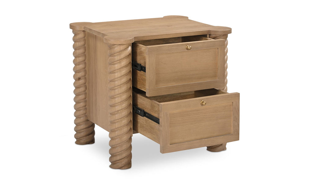 Treccia 2 Drawer Nightstand Oak