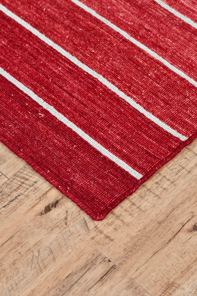 Santino Transitional Stripes Red Area Rug (9'6" x 13'6")