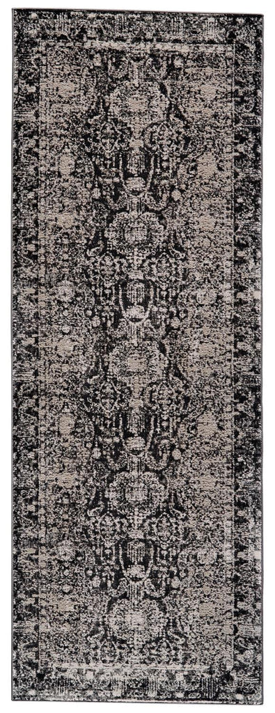 Prasad Modern Distressed Gray Ivory Area Rug (2'10" x 7'10")