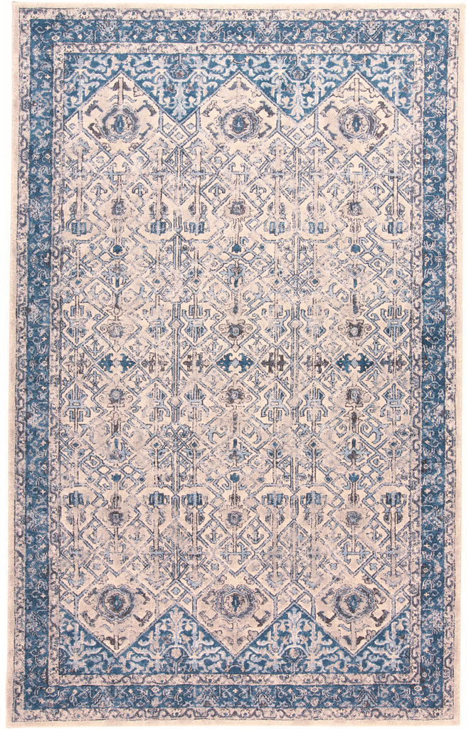 Ainsley Transitional Abstract Blue Ivory Area Rug (2' x 3')