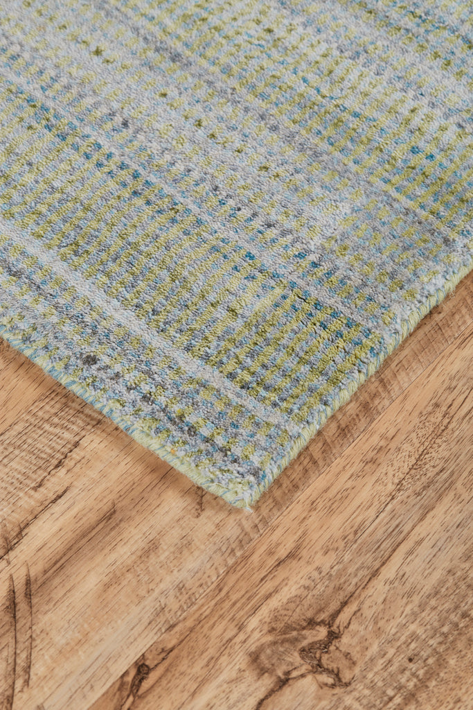 Milan Modern Gradient Ombre Green Blue Tan Area Rug (3'6" x 5'6")