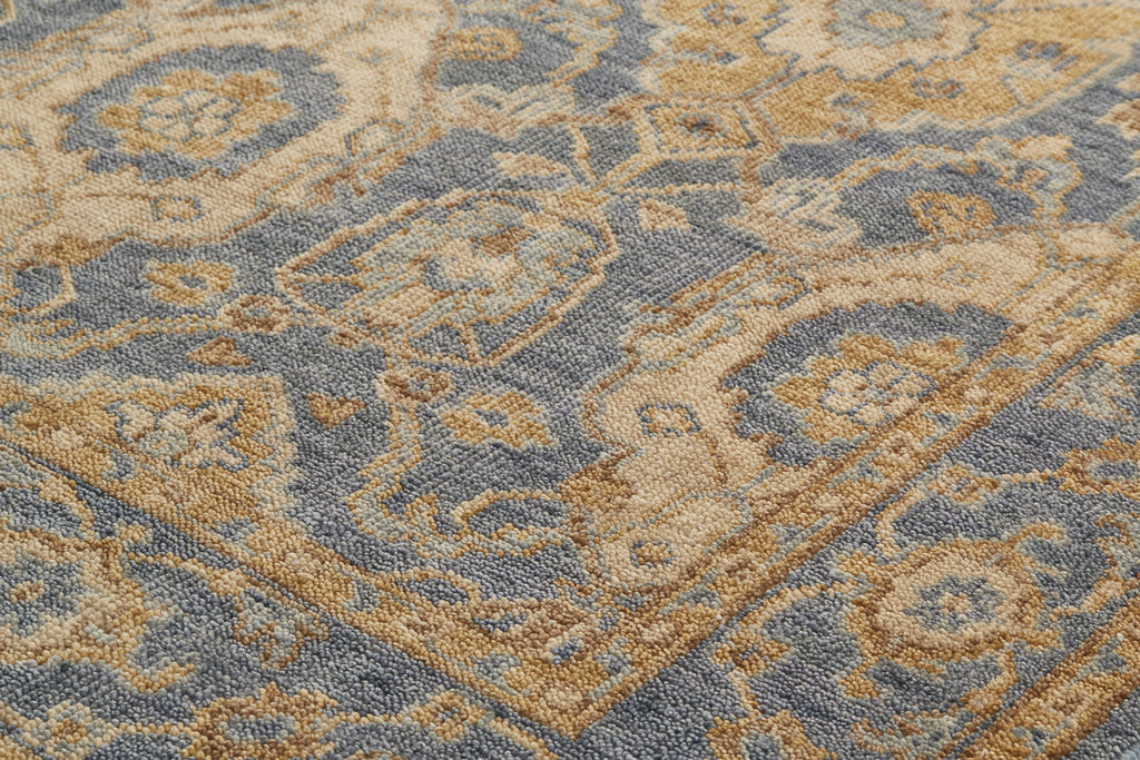 Carrington Traditional Oriental Blue Gold Tan Area Rug (2' x 3')