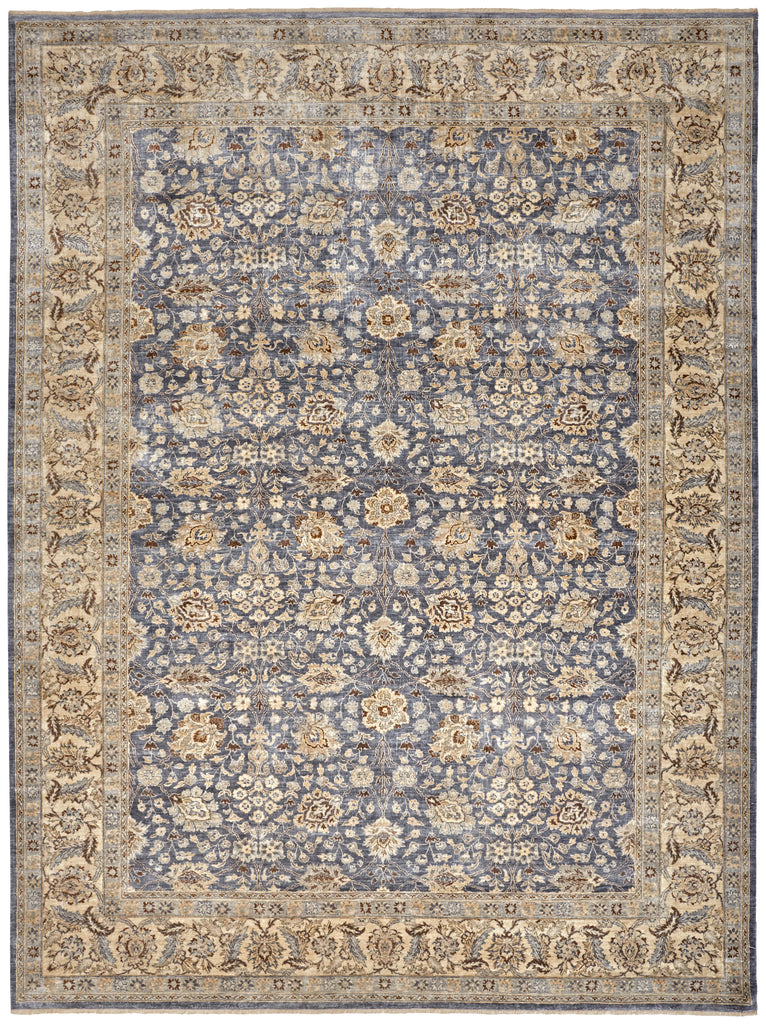 Ouray Traditional Oriental Blue Tan Taupe Area Rug (5'6" x 8'6")