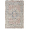 Caldwell Transitional Distressed Ivory Blue Red Area Rug (3'6" x 5'6")